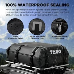 TAX-RB21-A Cargo Boxes, Bags & Baskets Black Car Roof Bag 21 Cubic Feet Rooftop gallery image 4