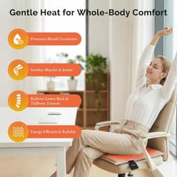 Portable Heated Seat Cushion Battery Powered 3 Heat Settings Office Stadium gallery image 3