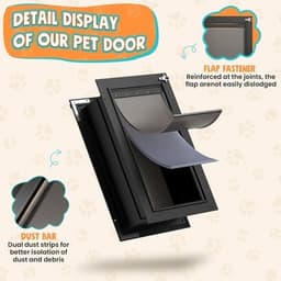 TDD001 Doors & Flaps Black Dog Door Wall Large Doggy Door All Aluminum Doggie Do gallery image 3