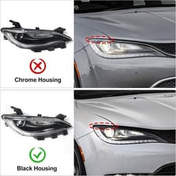 Headlight Assemblies Chrome 2015 Halogen Headlight Assembly Fit Chrysler Kit Set gallery image 3