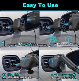CCS to Tesla Charger Adapter 2-in-1 Fast Charging for Model 3 Y S X gallery image 2
