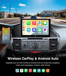 10in Android 13 Car Stereo Wireless CarPlay Android Auto Honda Accord GPS Bundle gallery image 6
