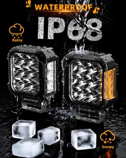 4.5in 270° Wide Beam LED Pod Lights w Amber Side Marker Off Road Truck ATV gallery image 5