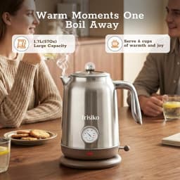 1.7L Stainless Steel Electric Kettle 1200W Fast Boil w Temp Gauge gallery image 4