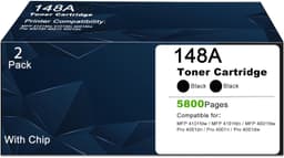 148A Black Toner Cartridge 2 Pack With Chip High Yield 5800 Pages Compatible gallery image 1