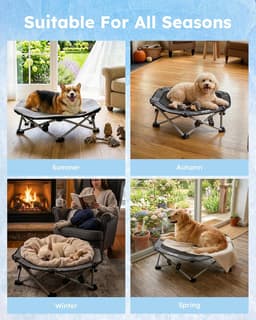 PRB-CM01 Beds Black Foldable Elevated Dog Bed Sturdy Wire Frame Portable Folding gallery image 6