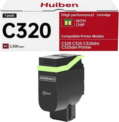 C320-BK Black Toner Cartridge (2,200 Pages)- 006R04823 Compatible for Xerox Kit