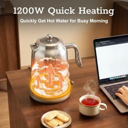1.7L Stainless Steel Electric Kettle 1200W Fast Boil w Temp Gauge gallery image 6