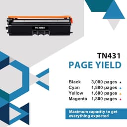 TN-431 TN431 4-Color Toner Cartridge Set 4 Pack Compatible for Brother TN431 TN gallery image 4