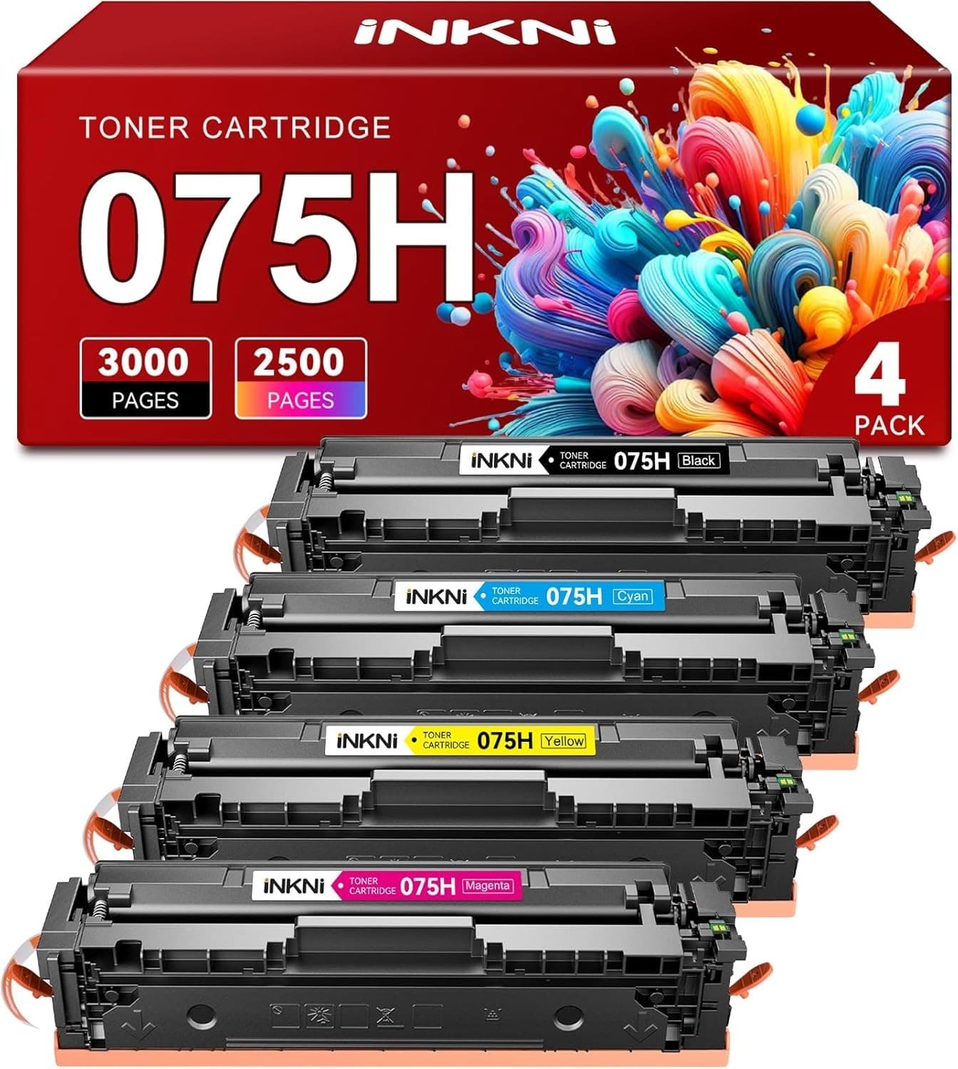High Yield 075H Color Toner Set for imageCLASS LBP646Cdw MF665Cdw BK CMY