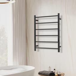 SHARNDY 6-Bar Electric Towel Warmer Rack WiFi Alexa Google TUYA Black gallery image 4