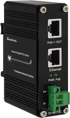 95W Gigabit PoE Network Switches Black 95W Industrial Gigabit PoE++ Injector IEE