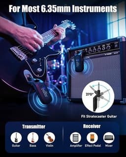Other Guitar & Bass Accessories Black 5.8GHz Wireless Guitar System Wireless Gui gallery image 6