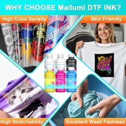 DTF Ink Premium Pro Bundle High Opacity White CMYK for T-Shirts Apparel gallery image 2