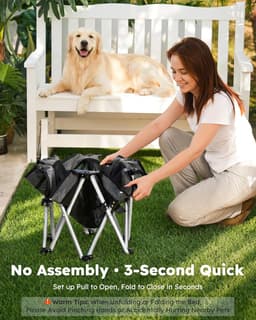 PRB-CM01 Beds Black Foldable Elevated Dog Bed Sturdy Wire Frame Portable Folding gallery image 8