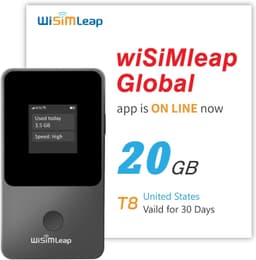 WISIMLEAP 4G Portable WiFi Hotspot Travel Router CloudSIM 20GB US No Contract gallery image 1