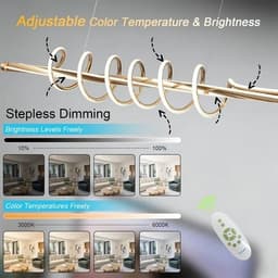 B0GJTCTXYK Chandeliers & Ceiling Fixtures Electroplated Gold Gold Led Chandelier gallery image 3