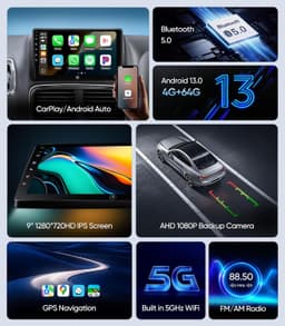 9in Car Stereo for Dodge Grand Caravan 2011-2020 CarPlay Android Auto gallery image 6