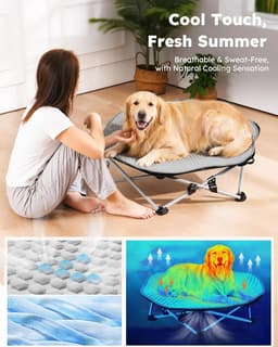 PRB-CM01 Beds Black Foldable Elevated Dog Bed Sturdy Wire Frame Portable Folding gallery image 7