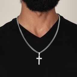 Classic Necklaces & Pendants Two Tone Box To My Son Gift Cuban Chain Cross Neckl gallery image 5