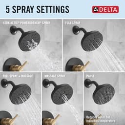 Shower Faucets & Thermostats Matte Black/Champagne Bronze Delta Faucet Nicoli 14 gallery image 2