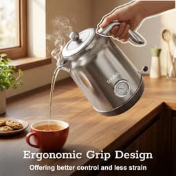 1.7L Stainless Steel Electric Kettle 1200W Fast Boil w Temp Gauge gallery image 7