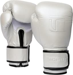 Chrome Luxe Boxing Gloves 100% Buffalo Leather Gel Padding Muay Thai MMA gallery image 1