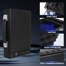 Fingerprint Lock Safe 4 Ways Unlock Biometric Portable Steel Security Box gallery image 4