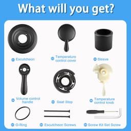 T17038-RB Food & Treats Matte Black Shower Trim Kit Compatible Delta Faucet Laha gallery image 5