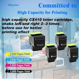 CX410 CX510 High Capacity Toner 4-Pack for Lexmark 80C1HK0 80C1HC0 80C1HM0 gallery image 4