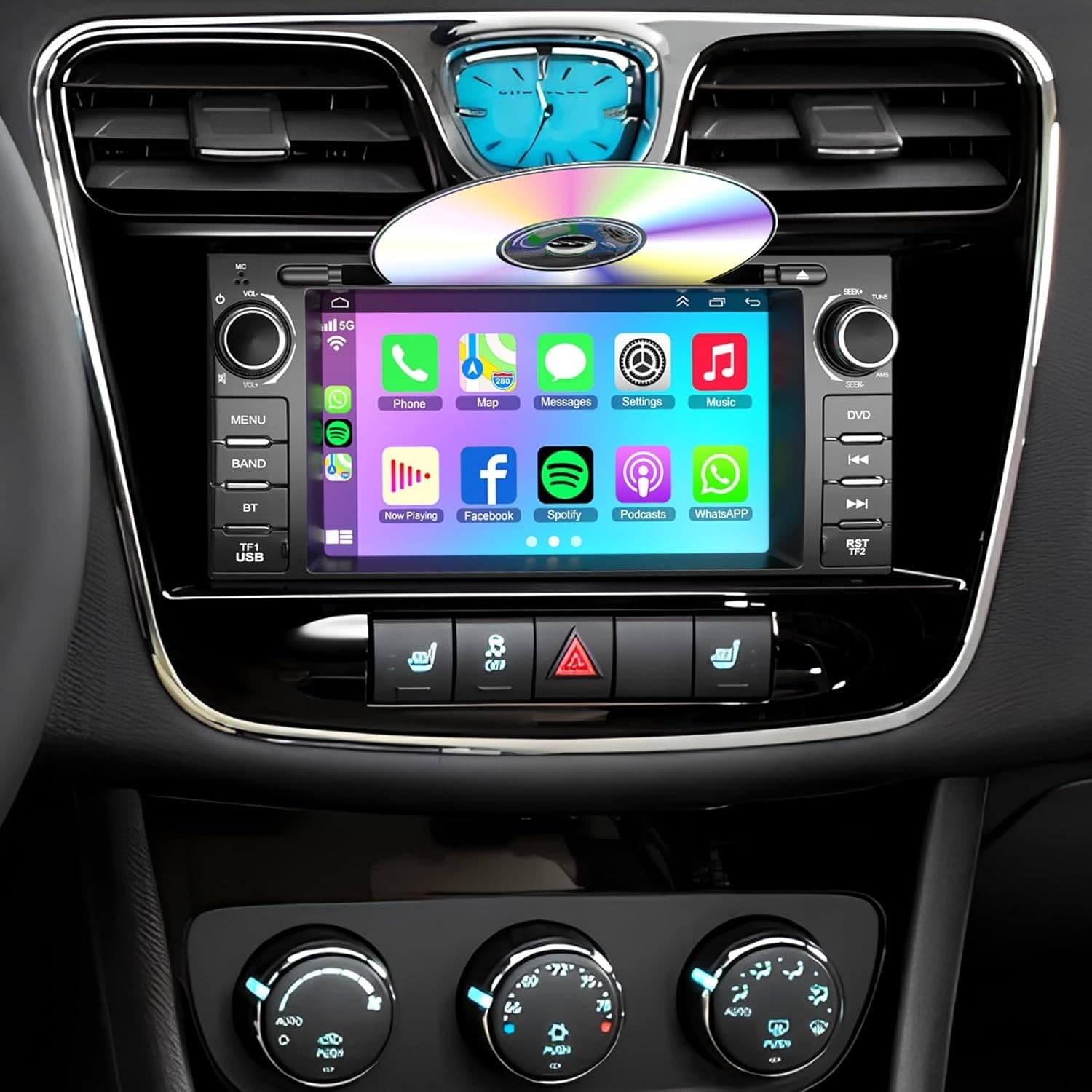 Android 13 Car Stereo Wireless CarPlay Android Auto Chrysler 200 200C GPS 7 Inch