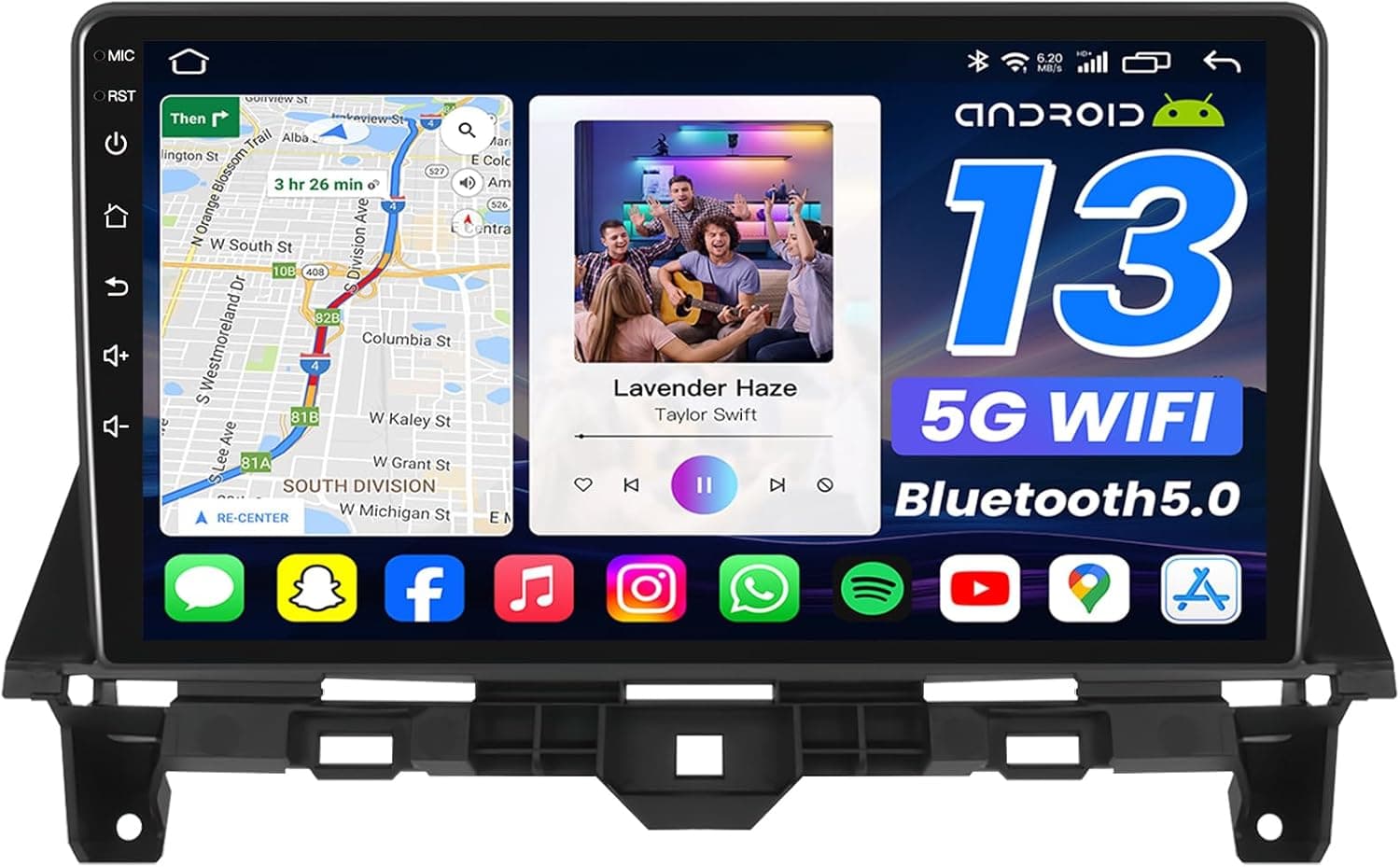 10.1in Car Stereo for Honda Accord 2008-2012 Wireless CarPlay GPS
