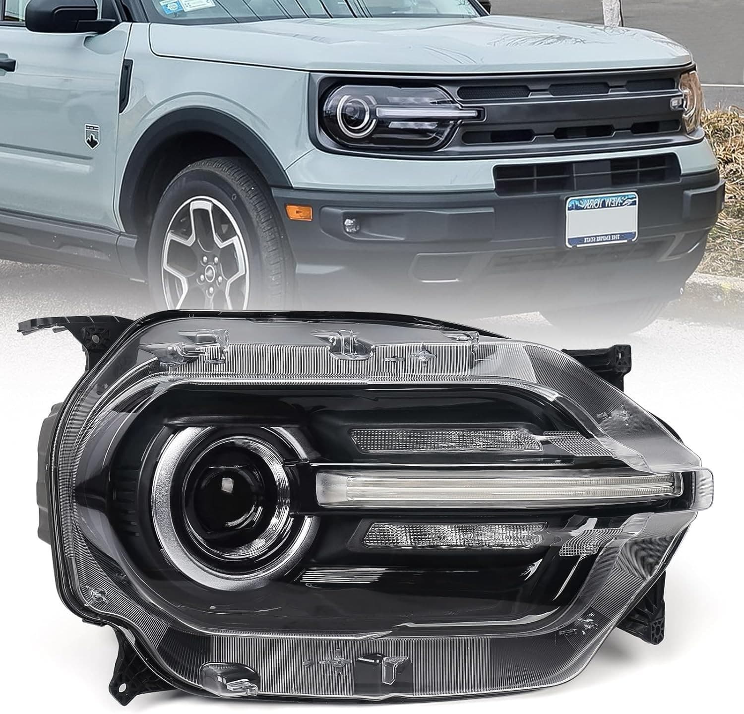 Right LED Headlight Assembly for Ford Bronco Sport 2021-2023 Projector RH