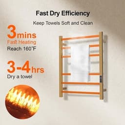 Hose Reels & Storage Square Gold With Timer Etw13c Electric Heated Towel Warmer gallery image 2