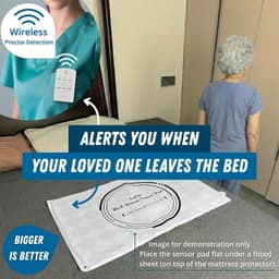 Wireless Bed Alarm Pad 20×30 w Pager Vibration Sound Fall Prevention Elderly gallery image 1