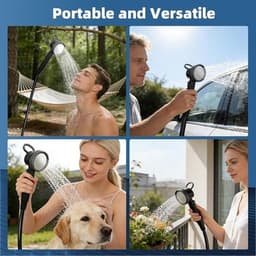 Shower Heads & Combos Pet Bath Portable Camping Shower 8000mAh Rechargeable Outd gallery image 4