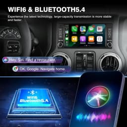 Android 13 Car Stereo Wireless CarPlay Android Auto Wrangler JK 2007-2018 Dodge gallery image 3