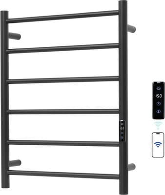 SHARNDY 6-Bar Electric Towel Warmer Rack WiFi Alexa Google TUYA Black