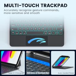 for iPad 11in (A16) 2025 & iPad 10th Gen 2022 Cases, Covers, Keyboard Folios Bla gallery image 5