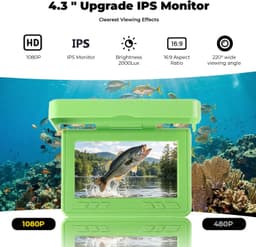 Underwater Fishing Camera 220° Ultra Wide 4.3in LCD Night Vision Waterproof 98ft gallery image 7
