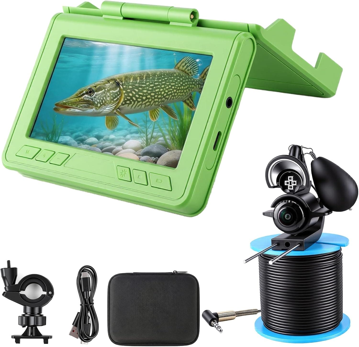 Underwater Fishing Camera 220° Ultra Wide 4.3in LCD Night Vision Waterproof 98ft