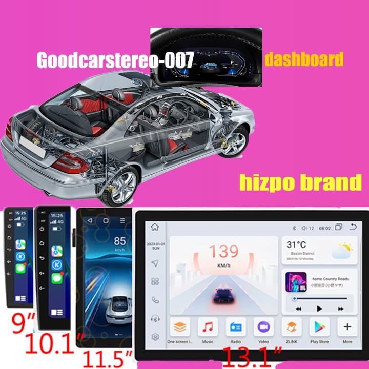 6.36″ Single Din Car Stereo Touchscreen Wireless CarPlay Android Auto GPS