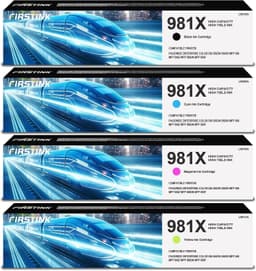 981X High Capacity Ink Cartridges 4 Pack for PageWide Enterprise 556 586 gallery image 1