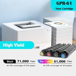 High Yield GPR61 Toner Cartridge 4 Pack CMYK for imageRUNNER Advance Printers gallery image 4