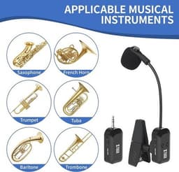 Microphones & Speakers Wireless Saxophone Microphone System 2.4G Rechargeable Cl gallery image 4