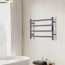 Electric Towel Warmer Rack WiFi Voice Control Wall Mounted Stainless 4 Bar gallery image 4