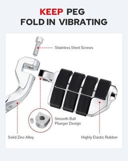 HIGHWAY PEGS Footrests, Foot Pegs & Pedal Pads CHROME Motorcycle Adjustable High gallery image 4