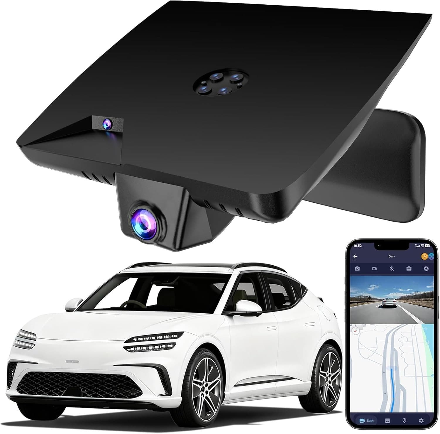4K Dash Cam for Genesis GV60 2023-2025 OEM Style Hidden WiFi G-Sensor