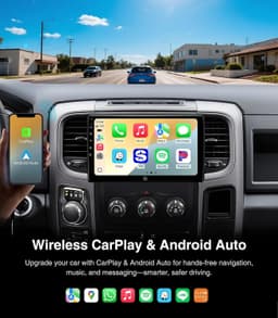 10in Android Car Stereo Dodge Ram 1500 2500 3500 2013-2018 Wireless CarPlay gallery image 2