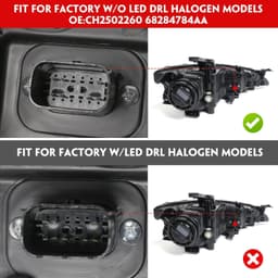 Halogen Left Headlight For Chrysler 200 2015 2016 2017 Driver Side CH2502260 gallery image 4